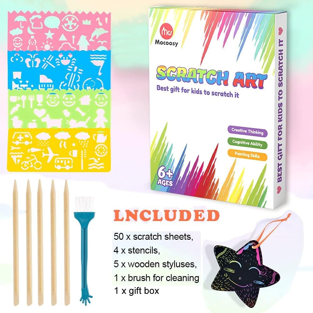 Mocoosy Rainbow Scratch Art Paper
