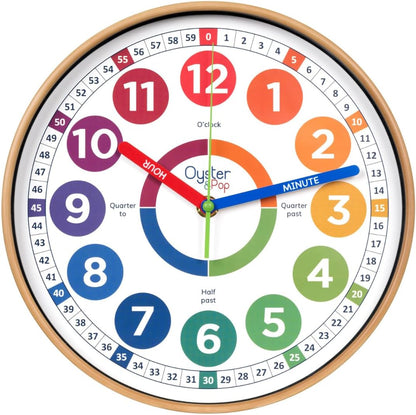 Oyster&Pop Kids Learning Wall Clock
