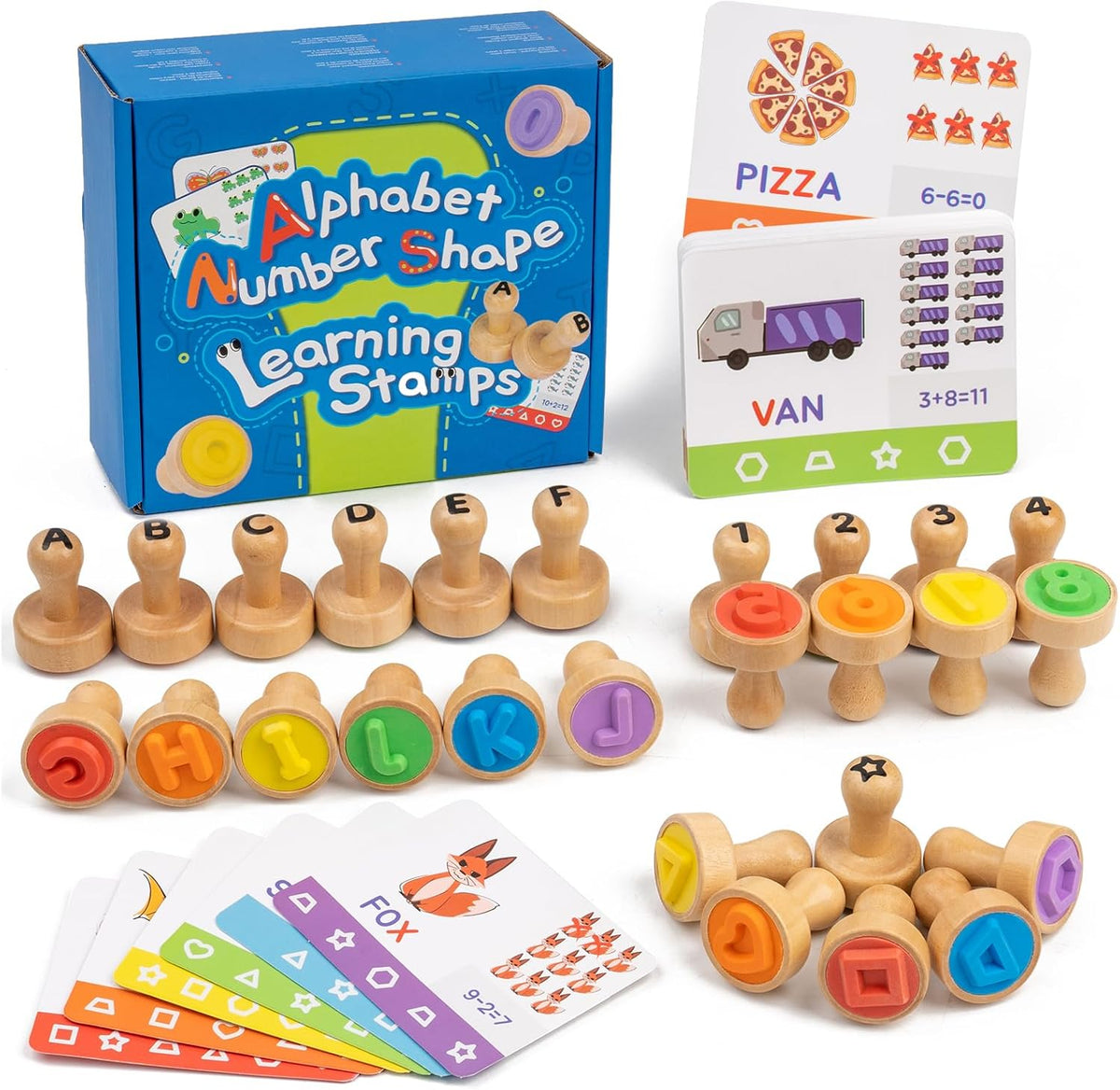 KDSFT Wooden Alphabet Number Stamps
