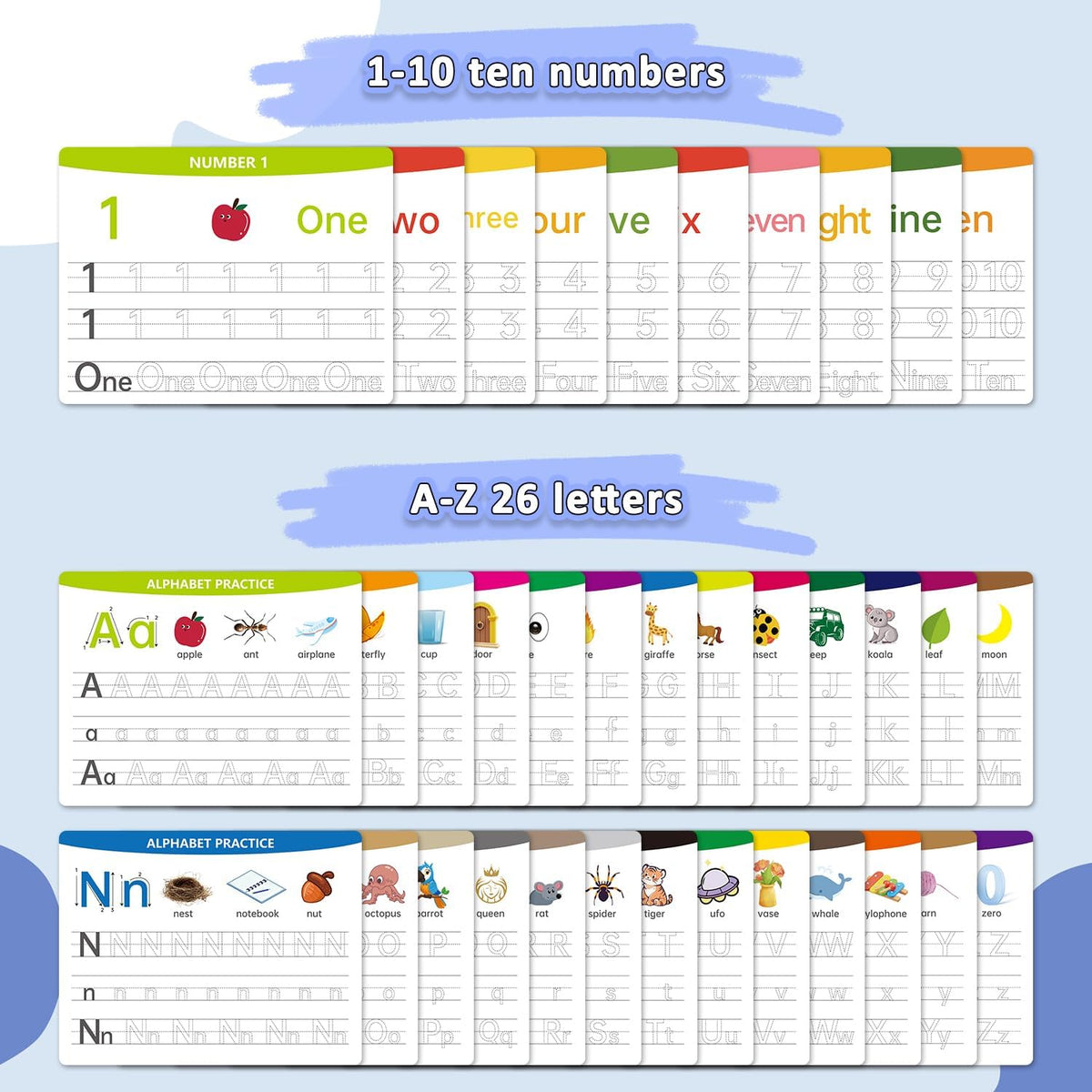 WEIZHEN Alphabet and Number Practice Boards
