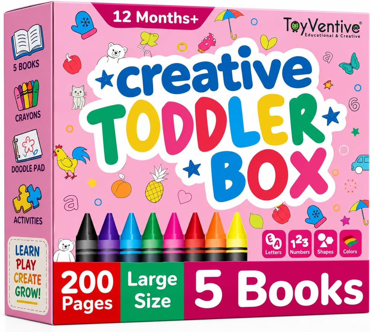 TOYVENTIVE Toddler Coloring Books and Crayons