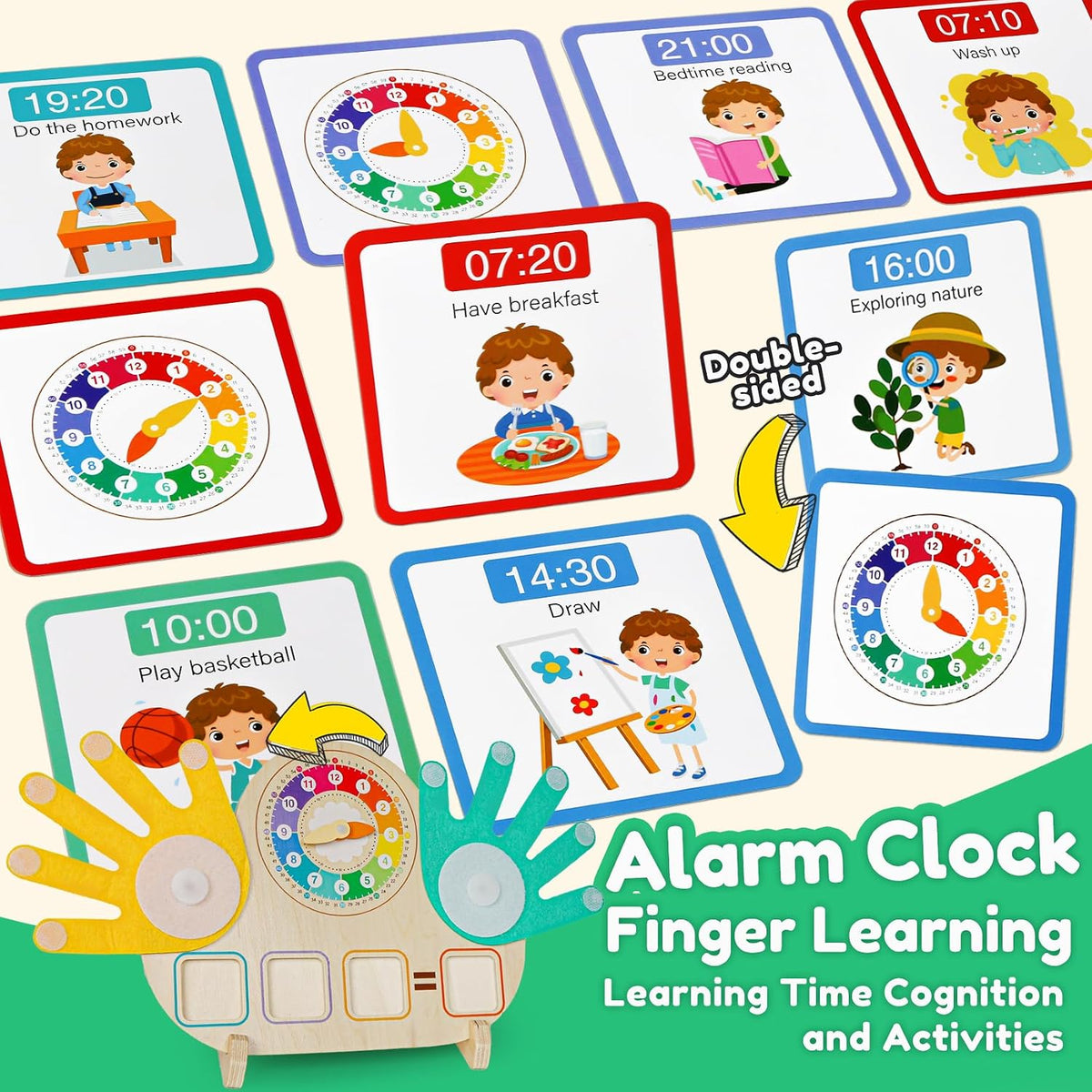 FQKIOMY Teaching Clock Activity Board