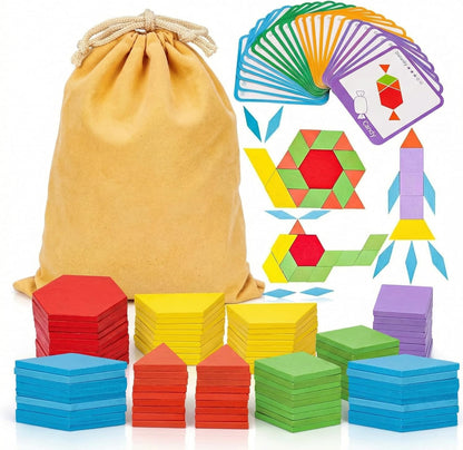 LovesTown Wooden Pattern Blocks