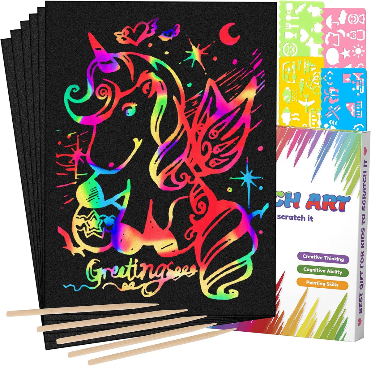 Mocoosy Rainbow Scratch Art Paper