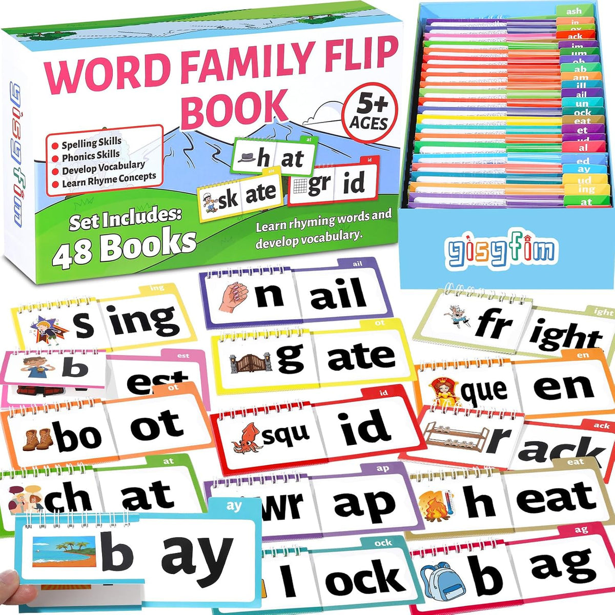 gisgfim Word Family Flip Activity Books
