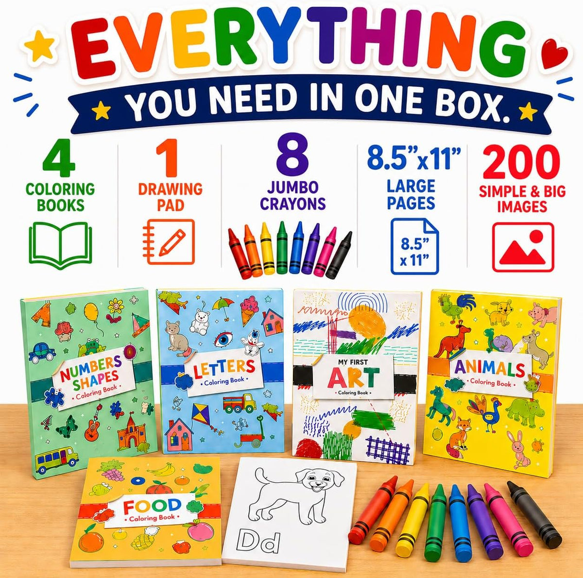 TOYVENTIVE Toddler Coloring Books and Crayons