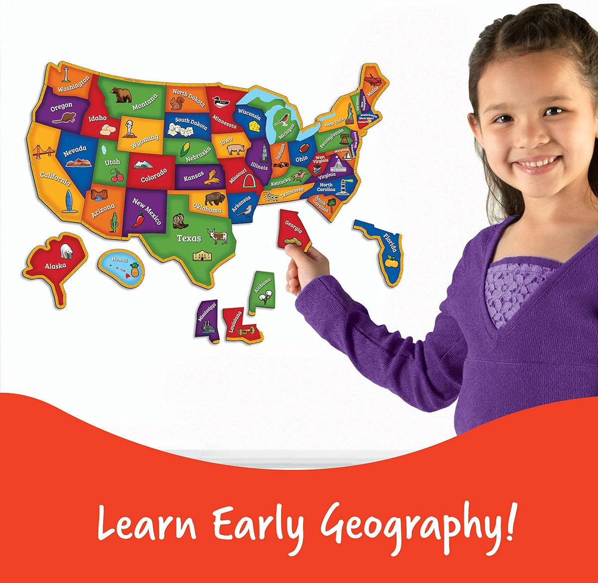 Learning Resources Magnetic U.S. Map Puzzle