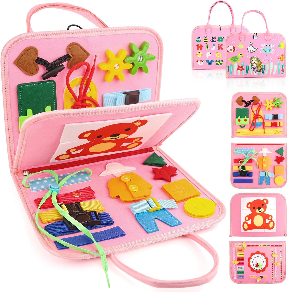 EPIMA Pink Montessori Busy Board